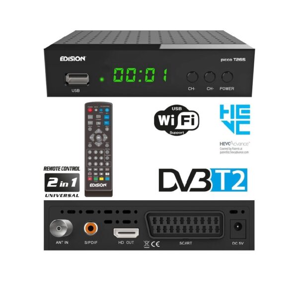 Edision Picco T265  Επίγειος ψηφιακός δέκτης για τα τηλεοπτικά κανάλια  Digea - Smart and Safe Shop